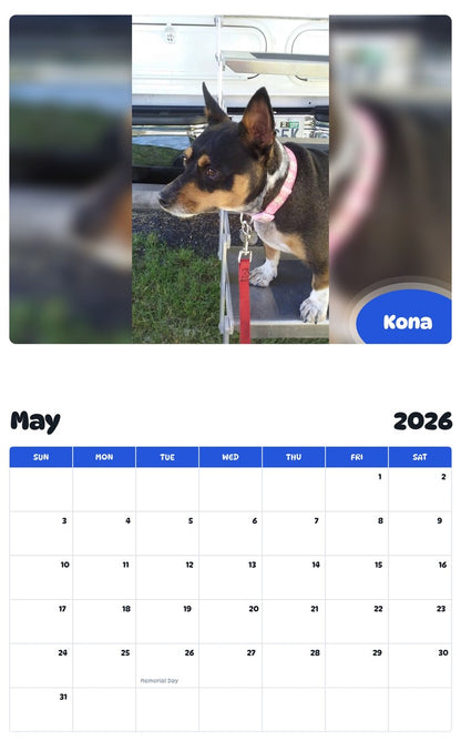 2026 - 2027 Kona - Pawidols Pet Calendar