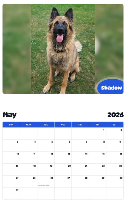 2026 - 2027 Shadow - Pawidols Pet Calendar