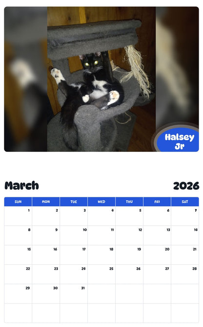 November 2025 - October 2026 Halsey Jr - Pawidols Pet Calendar