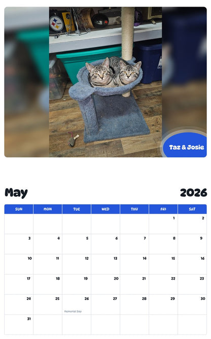 2026 - 2027 Taz & Josie - Pawidols Pet Calendar