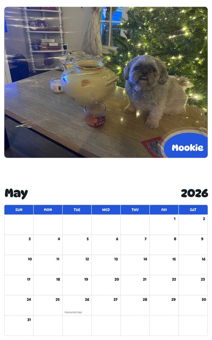 2026 - 2027 Mookie - Pawidols Pet Calendar