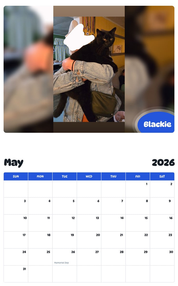 2026 - 2027 Blackie - Pawidols Pet Calendar