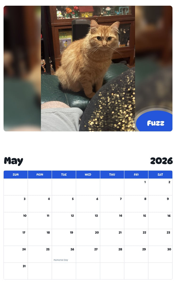 2026 - 2027 Fuzz - Pawidols Pet Calendar