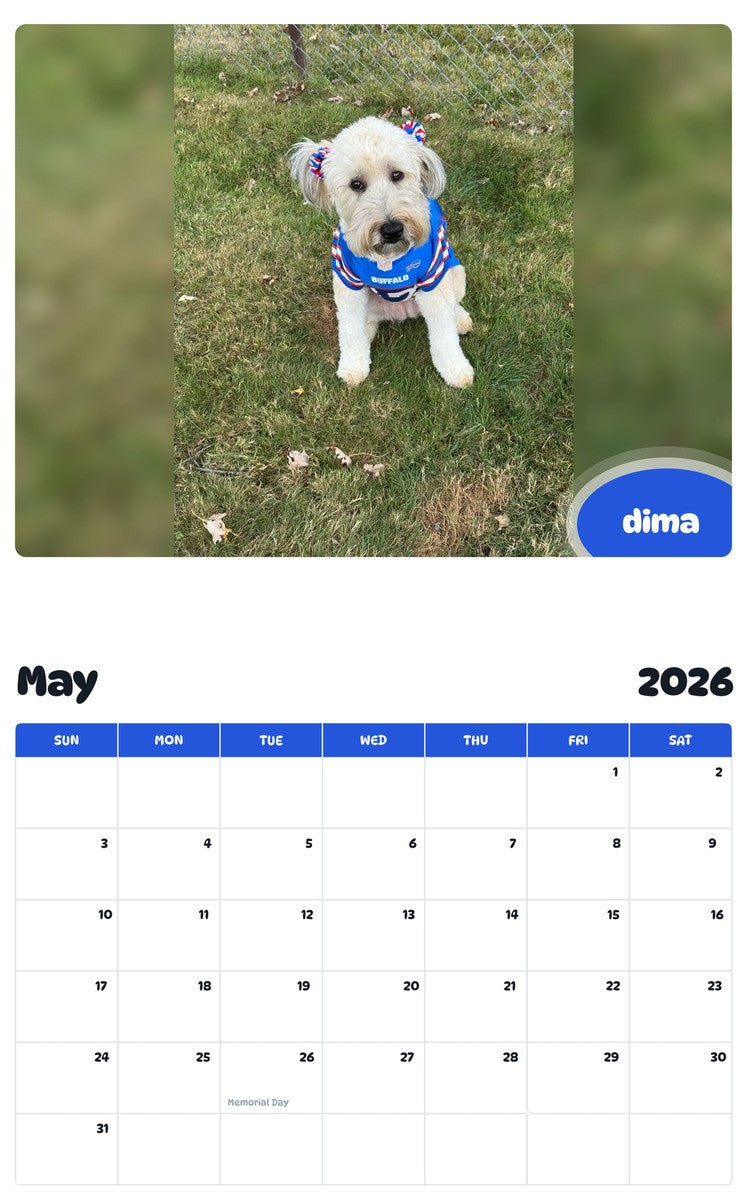 2026 - 2027 dima - Pawidols Pet Calendar