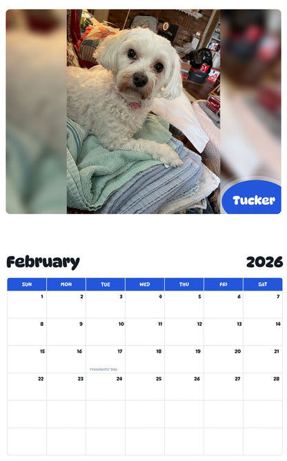 October 2025 - September 2026 Tucker - Pawidols Pet Calendar