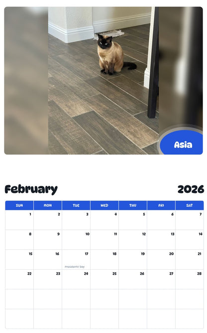 October 2025 - September 2026 Asia - Pawidols Pet Calendar