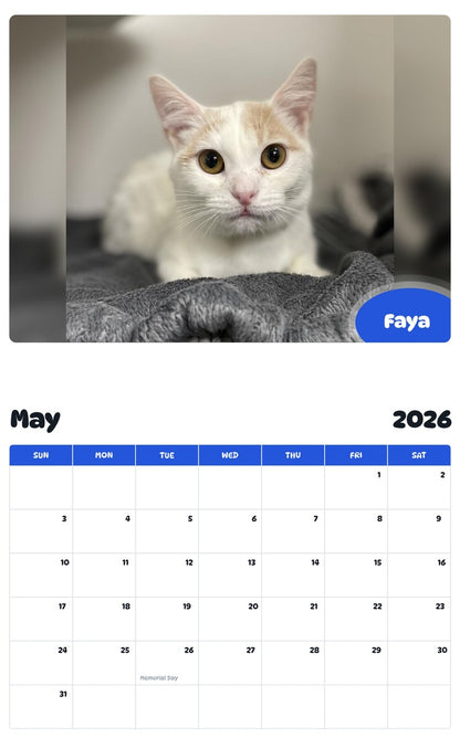 2026 - 2027 Faya - Pawidols Pet Calendar