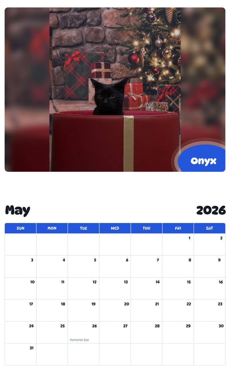 2026 - 2027 Onyx - Pawidols Pet Calendar