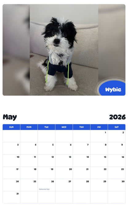 2026 - 2027 Wybie - Pawidols Pet Calendar