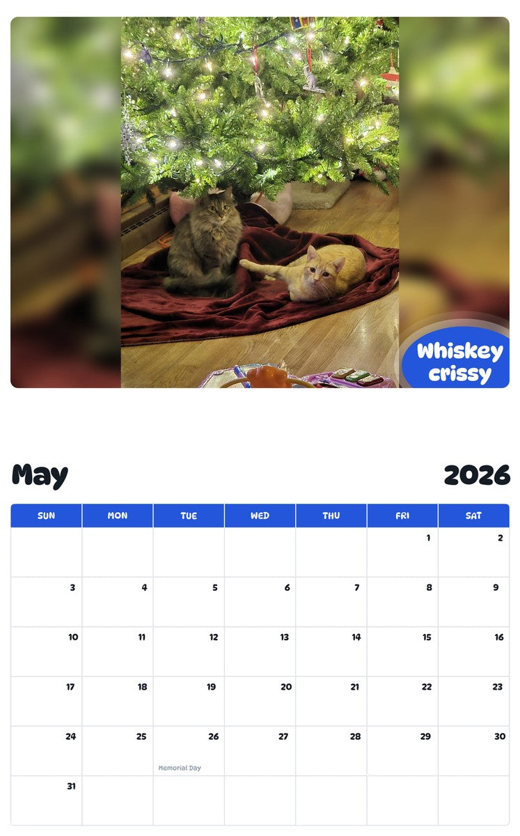 2026 - 2027 Whiskey  crissy - Pawidols Pet Calendar
