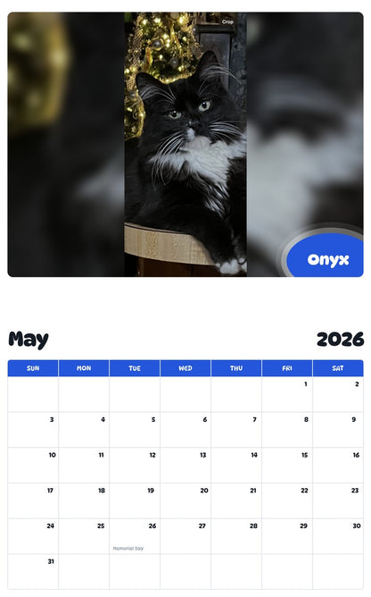 2026 - 2027 Onyx - Pawidols Pet Calendar