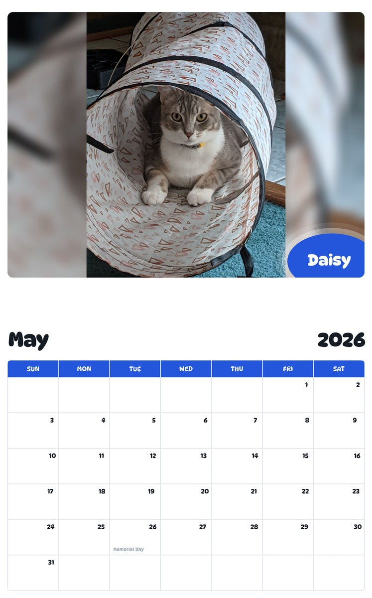 2026 - 2027 Daisy - Pawidols Pet Calendar