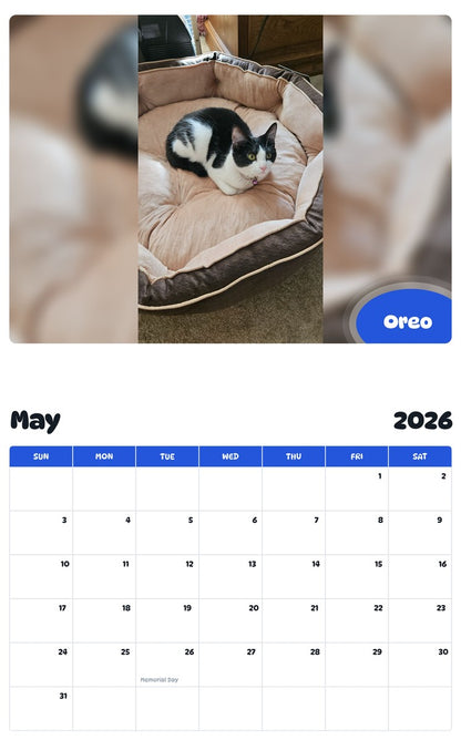 2026 - 2027 Oreo - Pawidols Pet Calendar