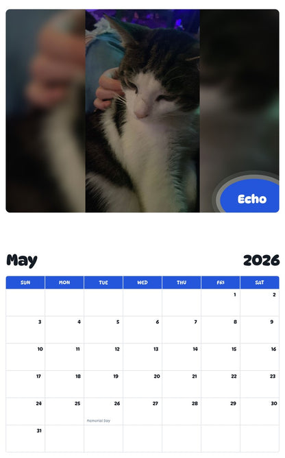 2026 - 2027 Echo - Pawidols Pet Calendar