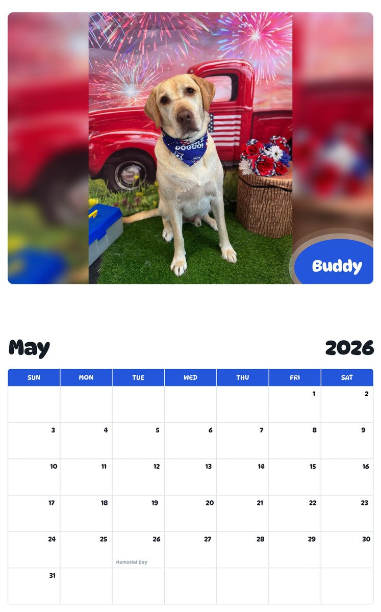 2026 - 2027 Buddy - Pawidols Pet Calendar