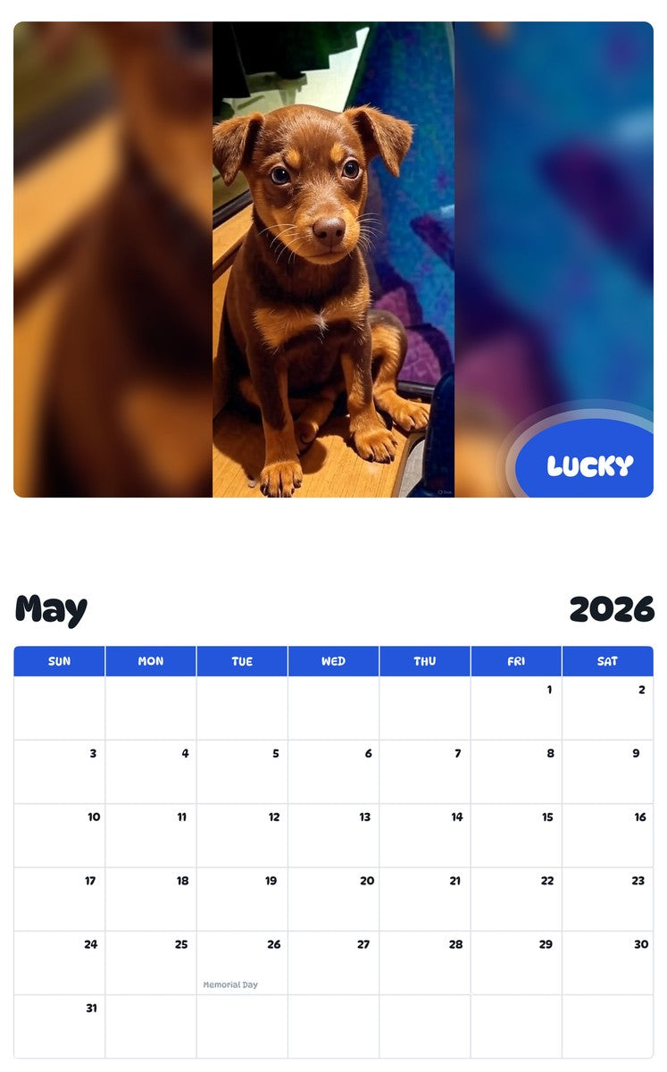 2026 - 2027 LUCKY - Pawidols Pet Calendar