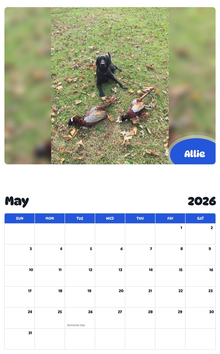 2026 - 2027 Allie - Pawidols Pet Calendar