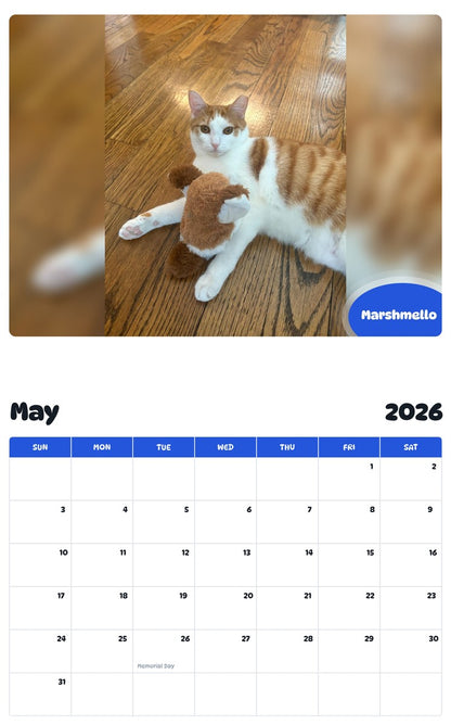 2026 - 2027 Marshmello - Pawidols Pet Calendar