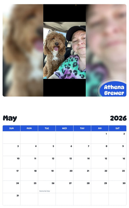 2026 - 2027 Athena Brewer - Pawidols Pet Calendar