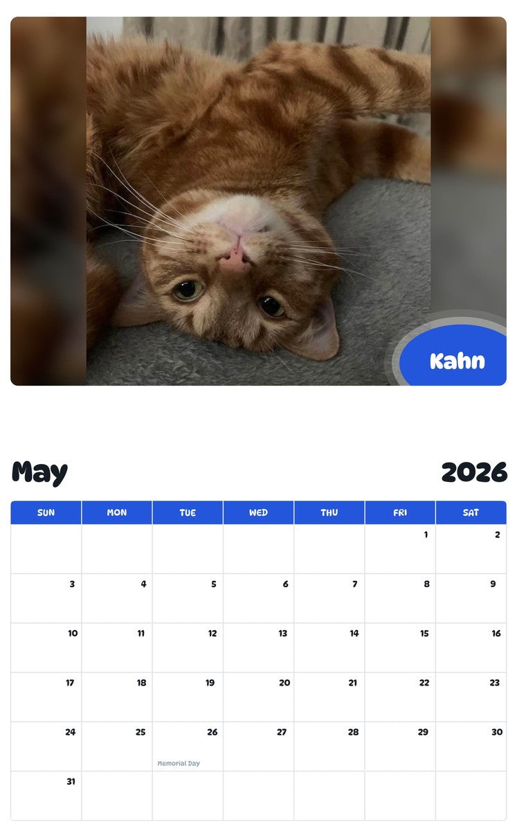 2026 - 2027 Kahn - Pawidols Pet Calendar