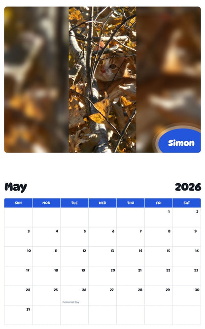 2026 - 2027 Simon - Pawidols Pet Calendar