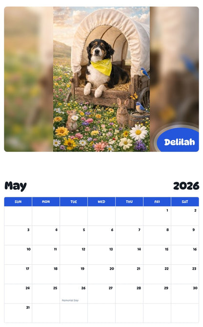 2026 - 2027 Delilah - Pawidols Pet Calendar