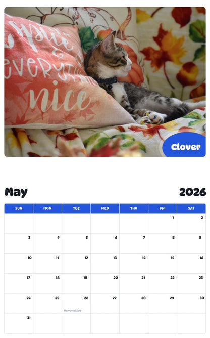2026 - 2027 Clover - Pawidols Pet Calendar
