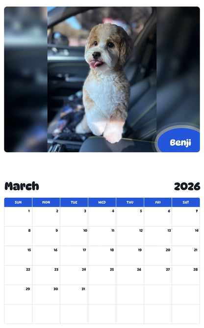 November 2025 - October 2026 Benji - Pawidols Pet Calendar