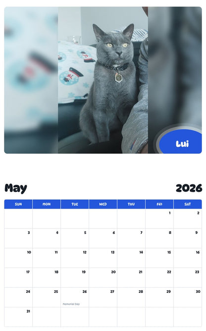 2026 - 2027 Lui - Pawidols Pet Calendar