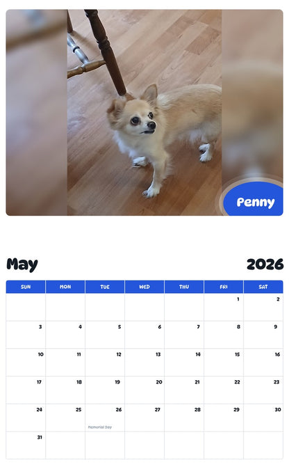 2026 - 2027 Penny - Pawidols Pet Calendar