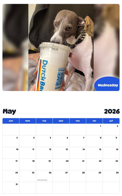 2026 - 2027 Wednesday - Pawidols Pet Calendar
