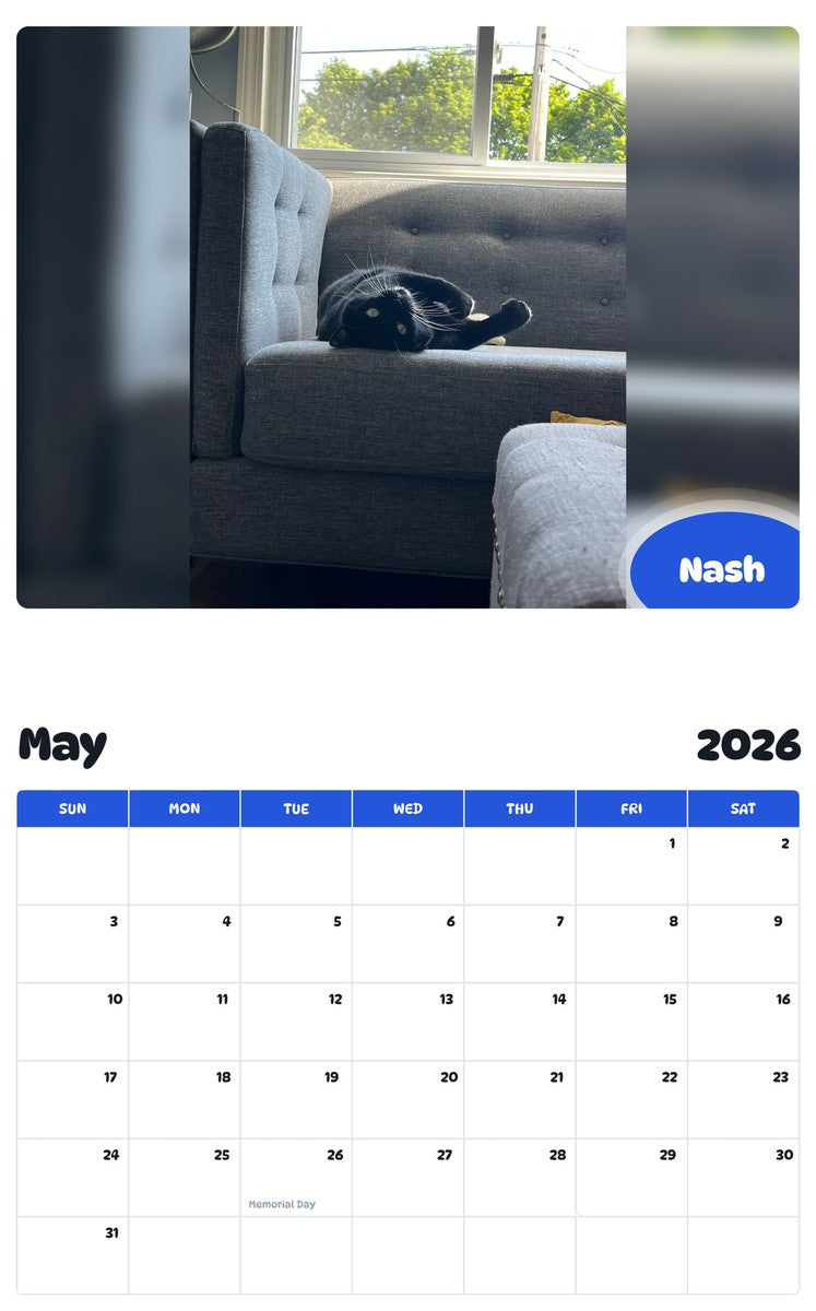 2026 - 2027 Nash - Pawidols Pet Calendar