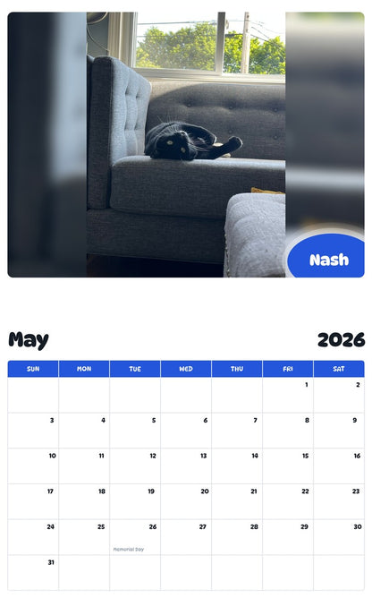 2026 - 2027 Nash - Pawidols Pet Calendar