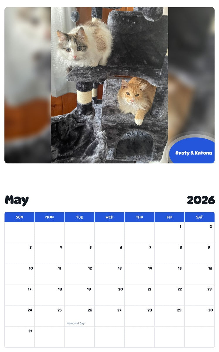 2026 - 2027 Rusty & Katona - Pawidols Pet Calendar