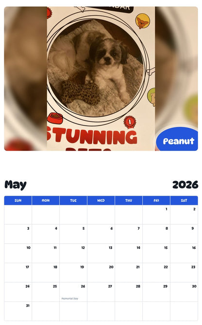 2026 - 2027 Peanut - Pawidols Pet Calendar