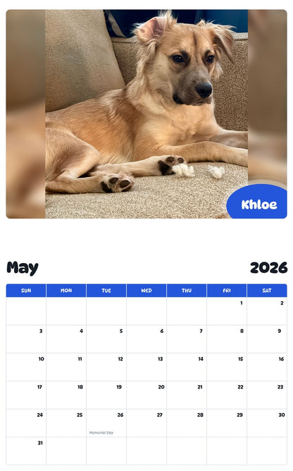 2026 - 2027 Khloe - Pawidols Pet Calendar