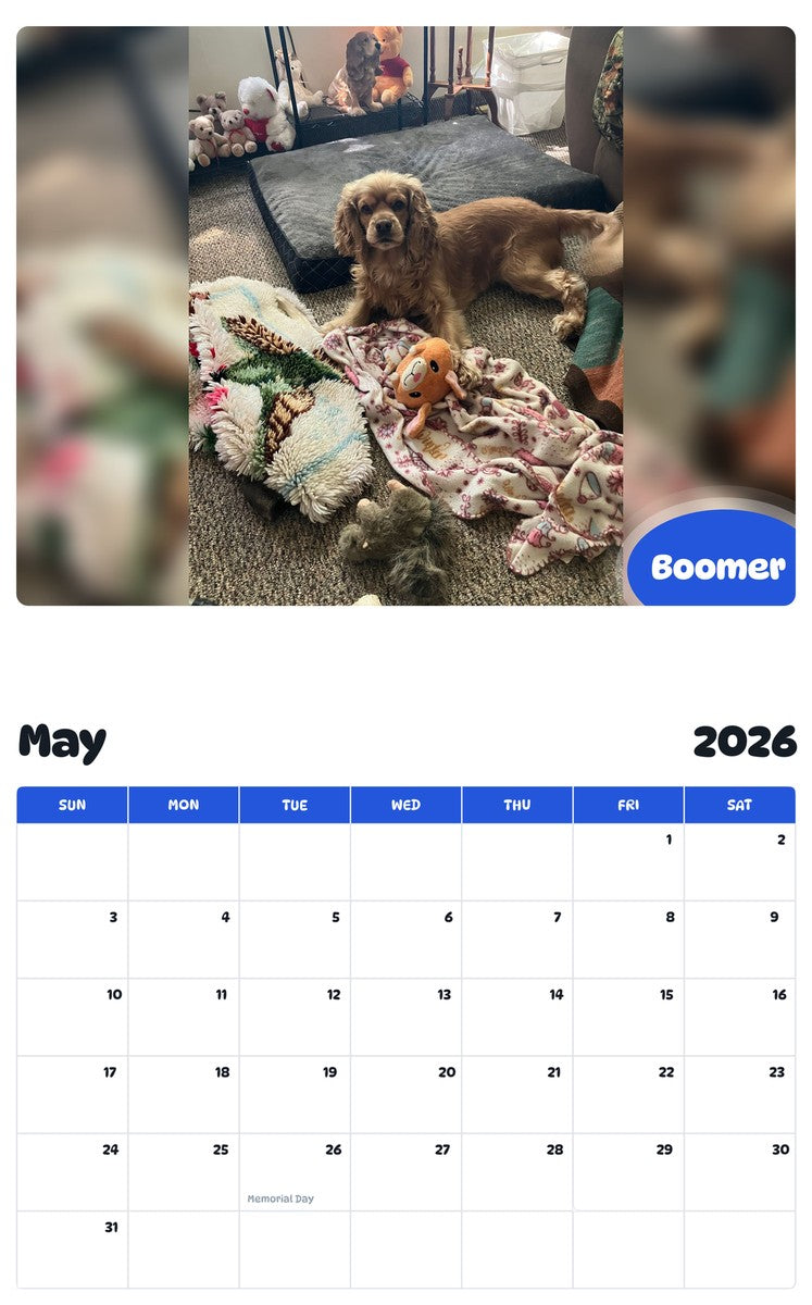 2026 - 2027 Boomer - Pawidols Pet Calendar