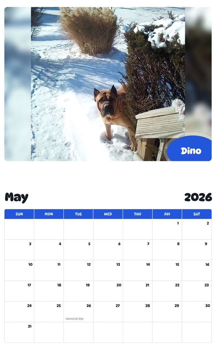 2026 - 2027 Dino - Pawidols Pet Calendar