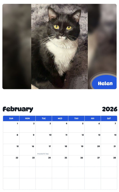 October 2025 - September 2026 Helen - Pawidols Pet Calendar