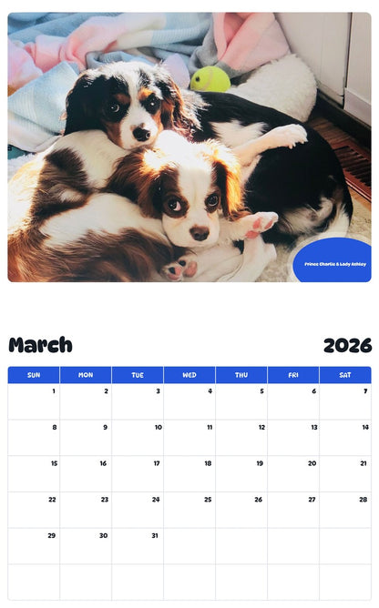 November 2025 - October 2026 Prince Charlie & Lady Ashley - Pawidols Pet Calendar