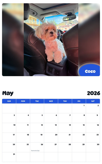 2026 - 2027 Coco - Pawidols Pet Calendar