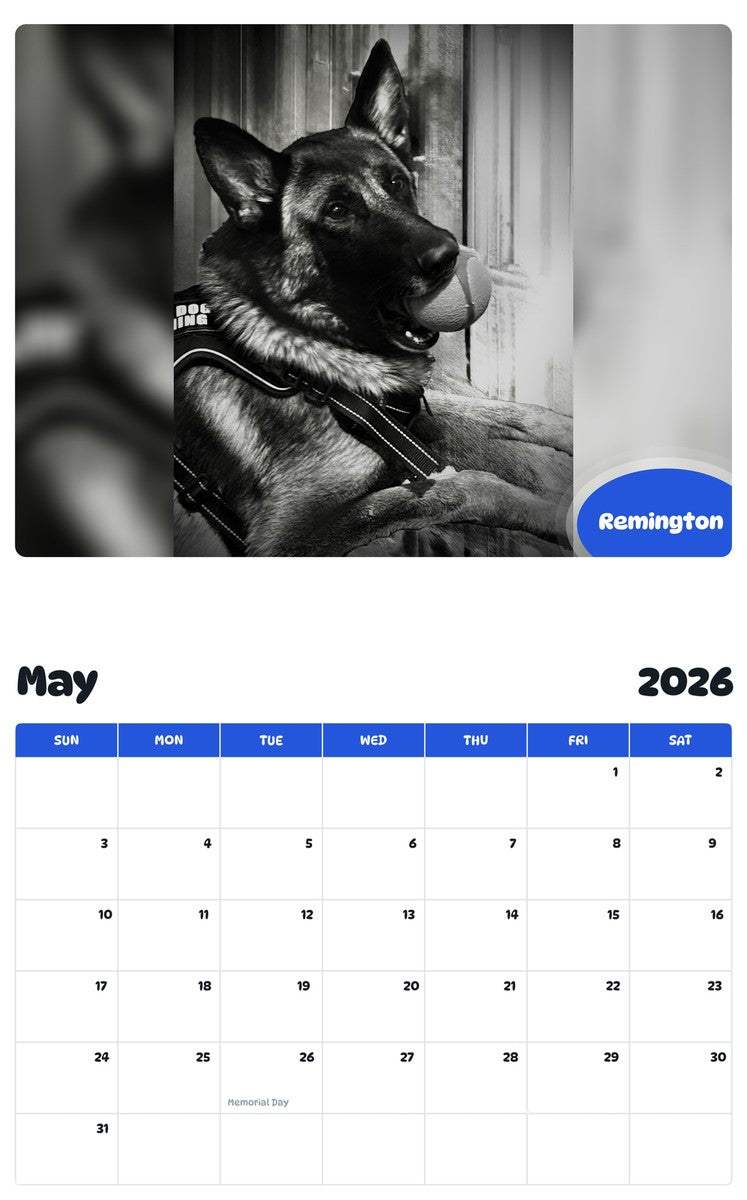 2026 - 2027 Remington - Pawidols Pet Calendar