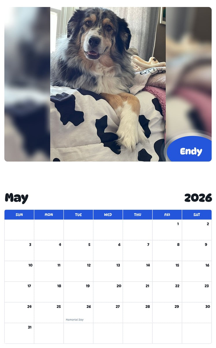 2026 - 2027 Endy - Pawidols Pet Calendar