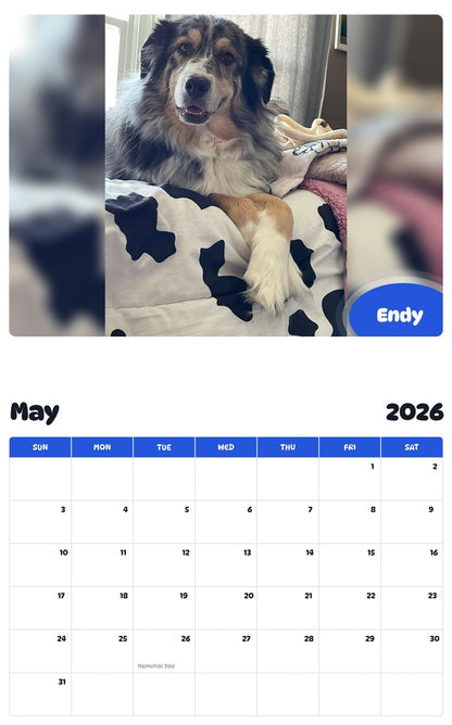 2026 - 2027 Endy - Pawidols Pet Calendar