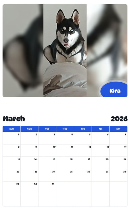 November 2025 - October 2026 Kira - Pawidols Pet Calendar