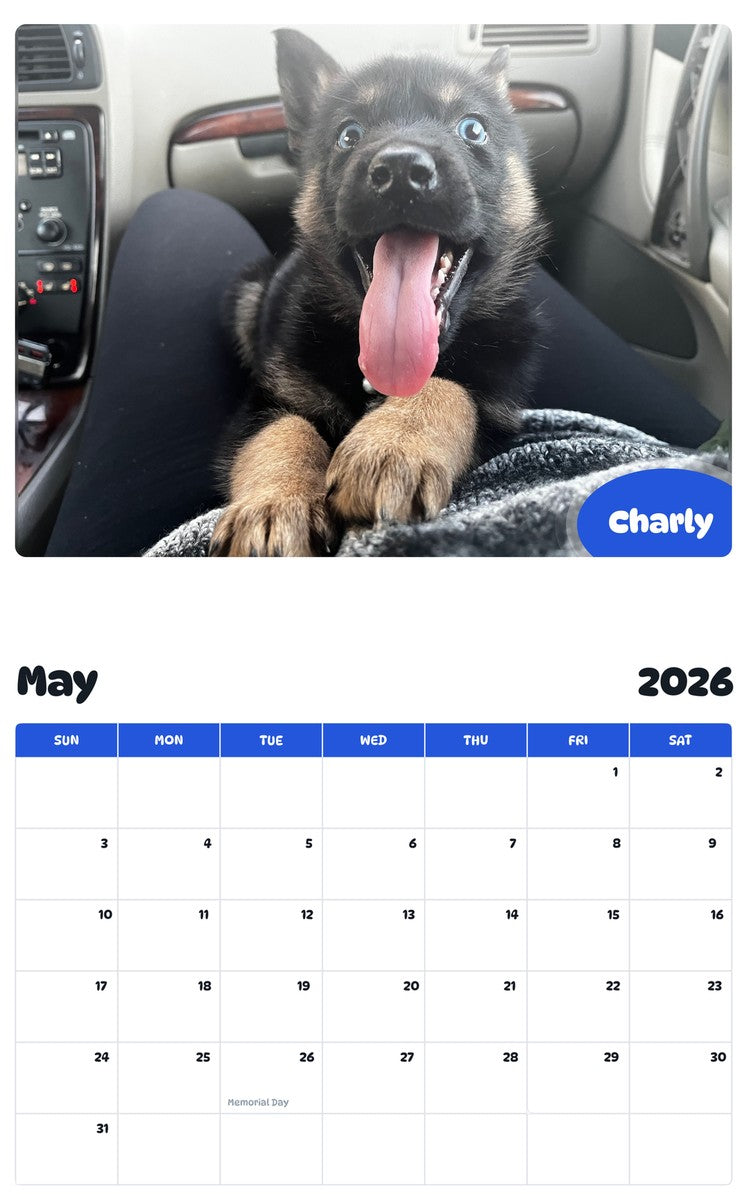 2026 - 2027 Charly - Pawidols Pet Calendar