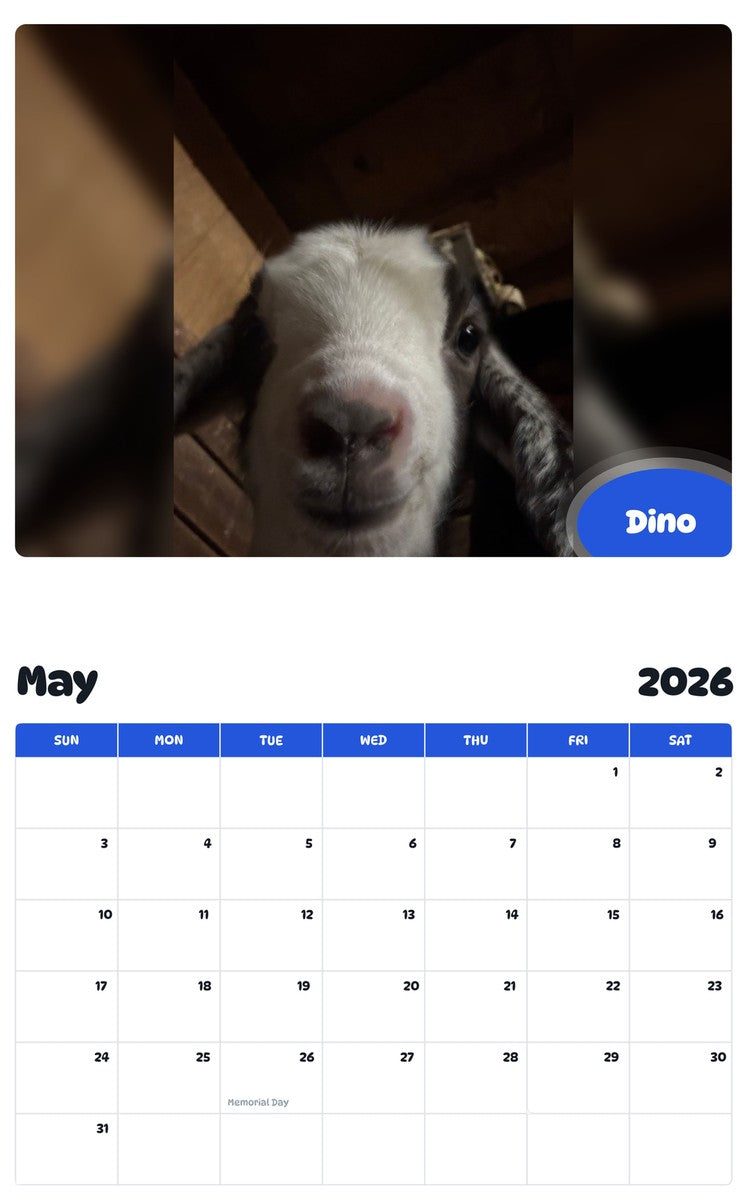2026 - 2027 Dino - Pawidols Pet Calendar