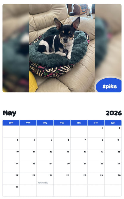2026 - 2027 Spike - Pawidols Pet Calendar