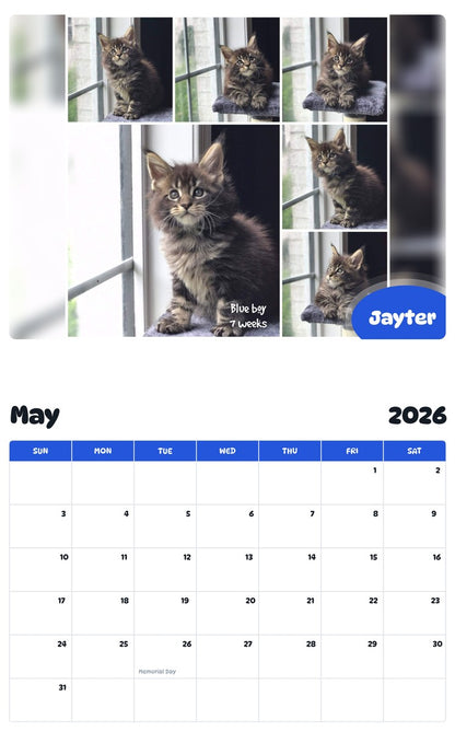2026 - 2027 Jayter - Pawidols Pet Calendar