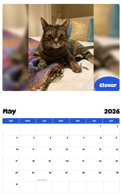 2026 - 2027 Clover - Pawidols Pet Calendar